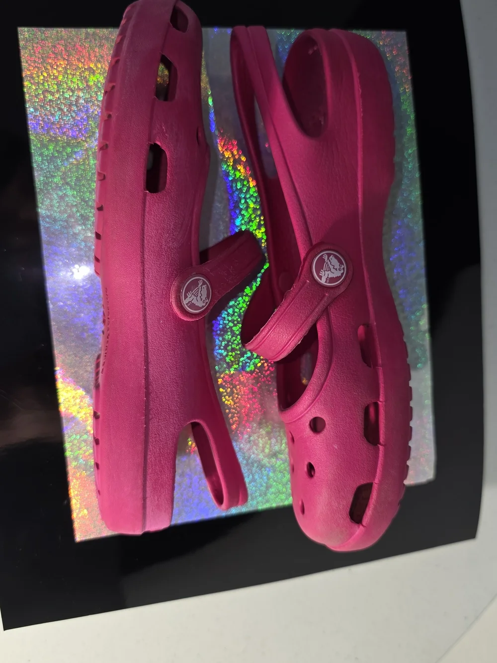 CROCS Shayna Hot Pink Mary Jane-Style Clog with Back Strap Big Girls Sz 6